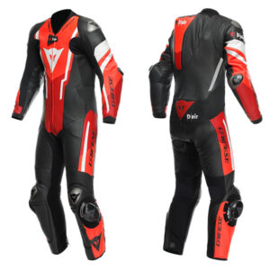 MISANO 3 D-AIR® - MEN'S 1-PIECE MOTORCYCLE PERFORATED LEATHER SUIT WITH AIRBAG - Red/Black, UK 46